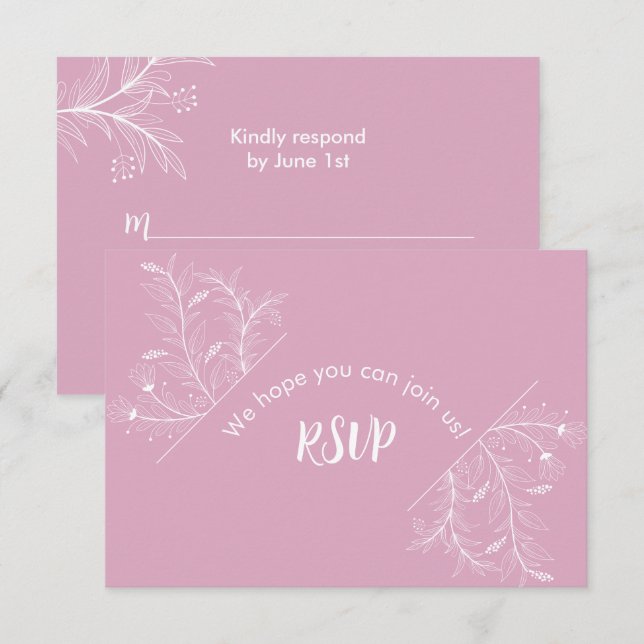 Tarjeta De Confirmación De Asistencia Baby Shower de Pink Floral (Anverso / Reverso)