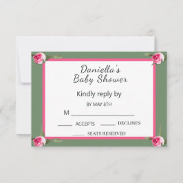 Tarjeta De Confirmación De Asistencia Baby Shower de pulverización floral personalizada
