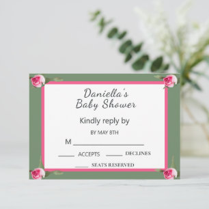 Tarjeta De Confirmación De Asistencia Baby Shower de pulverización floral personalizada