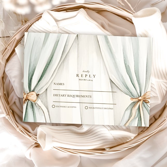 Tarjeta De Confirmación De Asistencia Baby Shower Fiesta de nidificación neutral de géne (Subido por el creador)