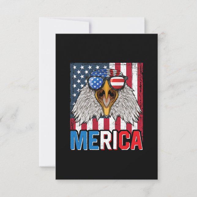 Tarjeta De Confirmación De Asistencia Bald Eagle Merica 4 de Julio (Anverso)