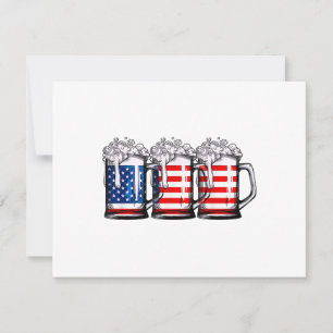 Tarjeta De Confirmación De Asistencia Bandera Americana de Cerveza 4 de Julio Hombres Mu