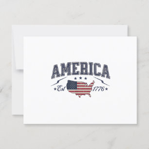 Tarjeta De Confirmación De Asistencia Bandera Patriótica Americana Est 1776 4 de Julio A