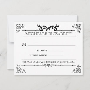 Tarjeta De Confirmación De Asistencia Bar-Bat Mitzvah de tipografía vintage