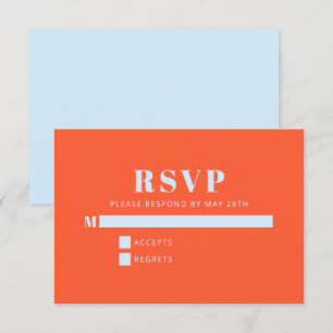 Tarjeta De Confirmación De Asistencia Bar Mitzvah Minimalista Moderno Azul Naranja