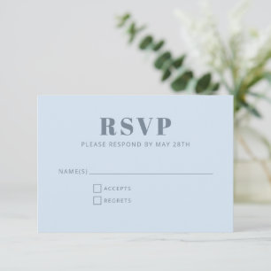 Tarjeta De Confirmación De Asistencia Bar Mitzvah Minimalista Moderno Azul Suave Simple