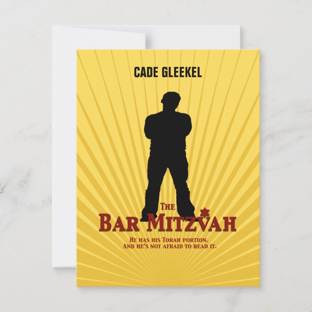 Tarjeta De Confirmación De Asistencia Bar Mitzvah Movie Star Reply Card/Cade (Anverso)