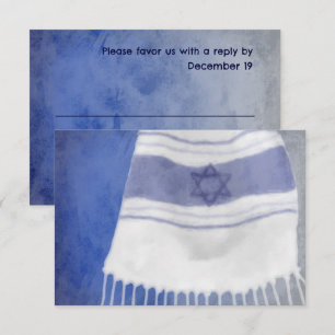 Tarjeta De Confirmación De Asistencia Bar Mitzvah Tallit Reponse Card