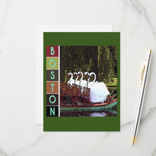 Tarjeta De Confirmación De Asistencia Barcos de cisnes en verano (Anverso/Reverso In Situ)