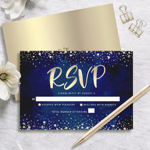 Tarjeta De Confirmación De Asistencia Bat Mitzvah Marina Aquarela Guión Purpurina Dorada