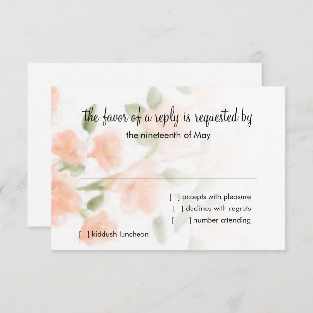 Tarjeta De Confirmación De Asistencia Bat Mitzvah Sweet Azaleas (Anverso / Reverso)