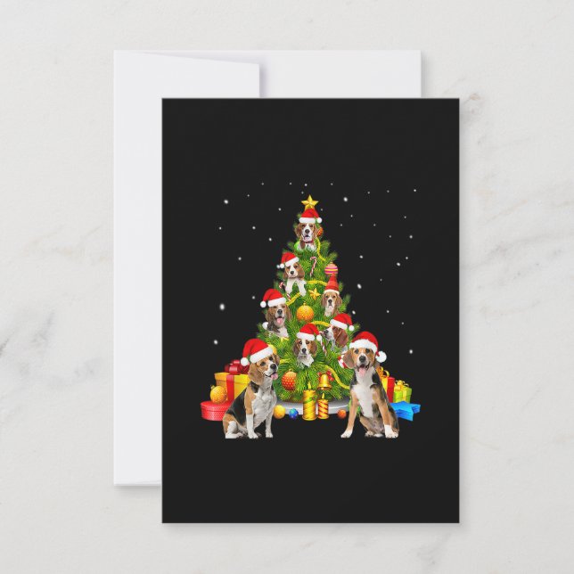 Tarjeta De Confirmación De Asistencia Beagle Dog Lover Navidades de Santa Beagle T (Anverso)