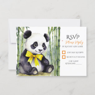 Tarjeta De Confirmación De Asistencia Bebé Panda Bear Sexo Neutral Baby Shower