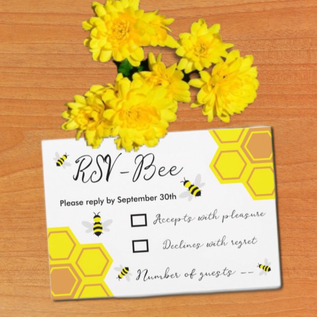 Tarjeta De Confirmación De Asistencia Bee Baby Shower (Subido por el creador)