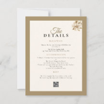 beige classic rustic LUXURY details card wedding