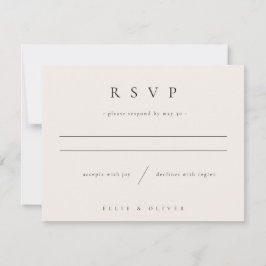 Tarjeta De Confirmación De Asistencia Beige Cream Boho Boda Reply Moderno
