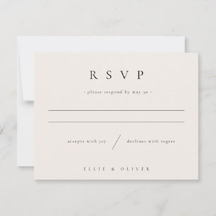 Tarjeta De Confirmación De Asistencia Beige Cream Boho Boda Reply Moderno