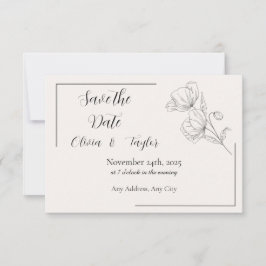 Tarjeta De Confirmación De Asistencia Beige Elegance Save the Date