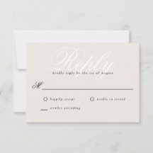 Beige Simple Moderno Elegante Monograma Mínimo RSV