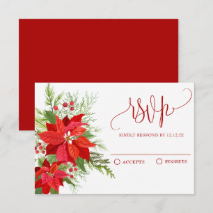 Tarjeta De Confirmación De Asistencia Berry floral roja