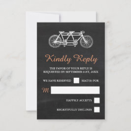 Tarjeta De Confirmación De Asistencia Bicicleta Tandem En El Boda Chalkboard