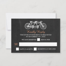 Tarjeta De Confirmación De Asistencia Bicicleta Tandem En El Boda Chalkboard