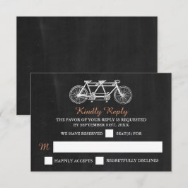 Tarjeta De Confirmación De Asistencia Bicicleta Tandem En El Boda Chalkboard