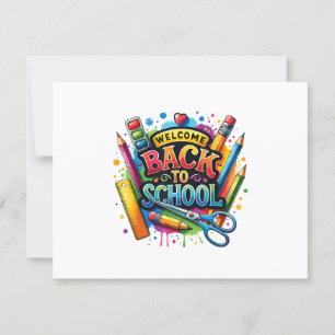 Tarjeta De Confirmación De Asistencia Bienvenido de vuelta a la escuela, primer día de c