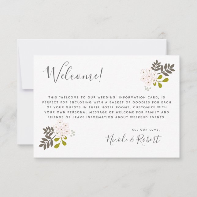 Tarjeta De Confirmación De Asistencia Bienvenidos al Boda Botánico Hydrangea Blooms (Anverso)