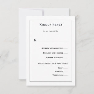 Tarjeta De Confirmación De Asistencia Black and White Floral Wedding