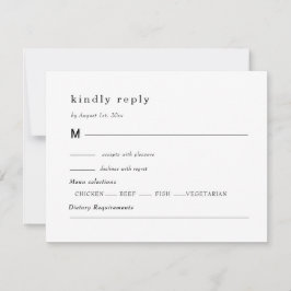 Tarjeta De Confirmación De Asistencia black and white wedding, foliage crest