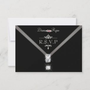 Tarjeta De Confirmación De Asistencia Black Tie R.S.V.P.