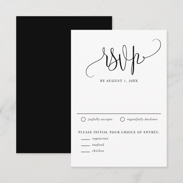 Tarjeta De Confirmación De Asistencia Black We Do Modern Calligraphy Boda (Anverso / Reverso)