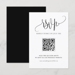 Tarjeta De Confirmación De Asistencia Black We Do Modern Calligraphy Boda QR Code