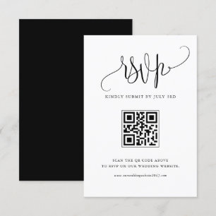 Tarjeta De Confirmación De Asistencia Black We Do Modern Calligraphy Boda QR Code