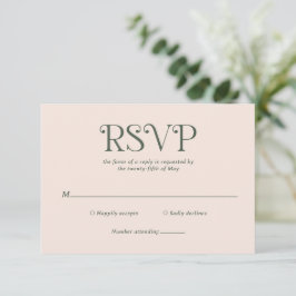 Tarjeta De Confirmación De Asistencia Blaire Moss Green Modern Boda