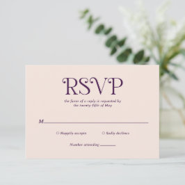 Tarjeta De Confirmación De Asistencia Blaire Purple Modern Boda