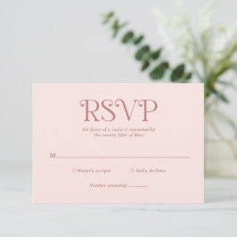 Tarjeta De Confirmación De Asistencia Blaire Rubor Boda rosa moderno