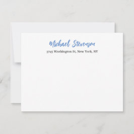 Tarjeta De Confirmación De Asistencia Blanco Azul especial único