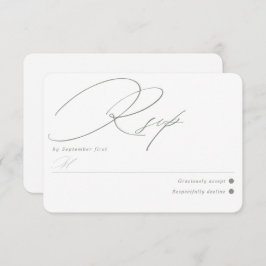 Tarjeta De Confirmación De Asistencia Blanco verde simple