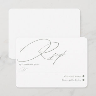 Tarjeta De Confirmación De Asistencia Blanco verde simple
