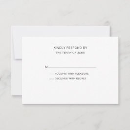 Tarjeta De Confirmación De Asistencia Blanco y negro simple y moderno