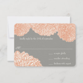 Tarjeta De Confirmación De Asistencia Blooming Dahlia Peach Coral Boda