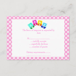 Tarjeta De Confirmación De Asistencia bloques de puntos de polka azul bebé