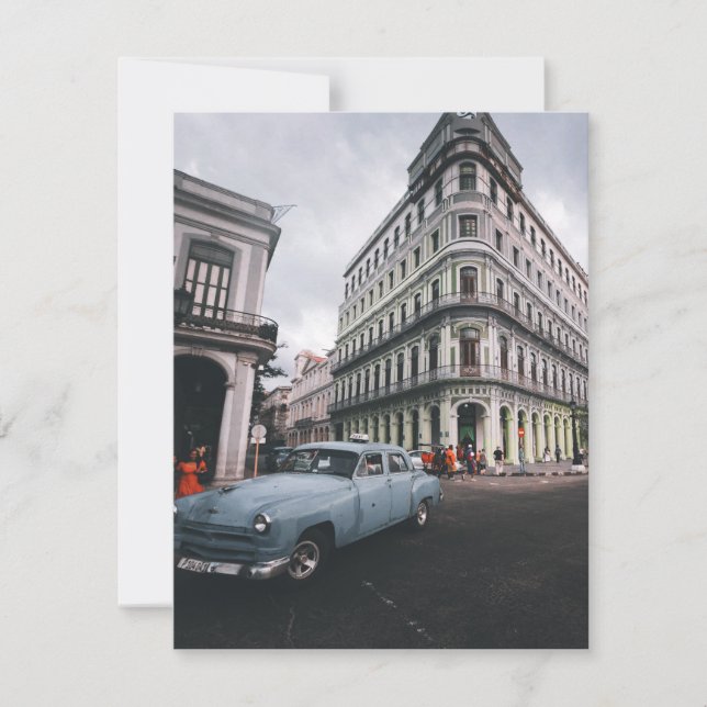 Tarjeta De Confirmación De Asistencia Blue Classic Vintage (Anverso)