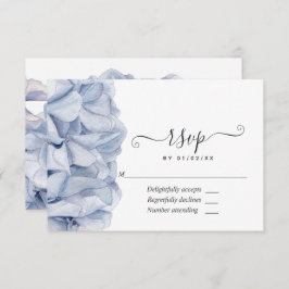 Tarjeta De Confirmación De Asistencia Blue Hydrangeas Boda