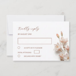 Tarjeta De Confirmación De Asistencia Blush 3D Boho FlowersWedding