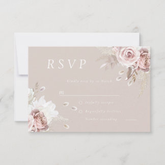 Tarjeta De Confirmación De Asistencia Blush Floral Gorgeous Wedding