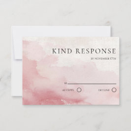 Tarjeta De Confirmación De Asistencia Blush Pink Watercolor Wash QR Code Wedding 