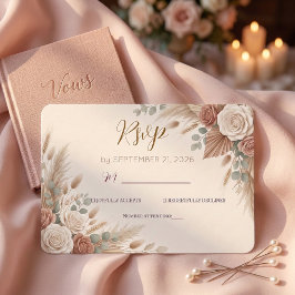Tarjeta De Confirmación De Asistencia Blush Sage Botanical Elegance